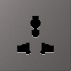 Накладка для  розетки мультистандарт,  со шторками 16A 250 В~,  матовый титан,  серия A07