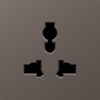 Накладка для  розетки мультистандарт,  со шторками 16A 250 В~,  мокко,  серия A07