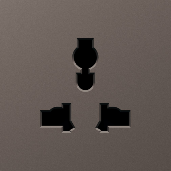 Накладка для  розетки мультистандарт,  со шторками 16A 250 В~,  мокко,  серия A07