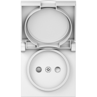 Накладка для розетки без заземления,  с крышкой,  16A 250 В~,  матовый белый,  серия A07