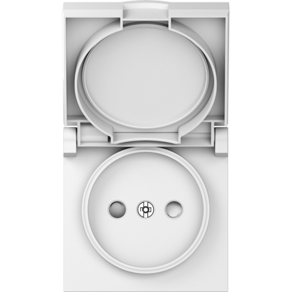 Накладка для розетки без заземления,  с крышкой,  16A 250 В~,  матовый белый,  серия A07