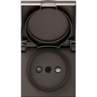 Накладка для розетки без заземления,  с крышкой,  16A 250 В~,  мокко,  серия A07