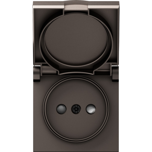 Накладка для розетки без заземления,  с крышкой,  16A 250 В~,  мокко,  серия A07