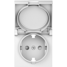 Накладка для розетки Schuko с заземлением,  с крышкой,  16A 250 В~,  матовый белый,  серия A07