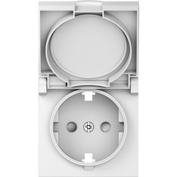 Накладка для розетки Schuko с заземлением,  с крышкой,  16A 250 В~,  матовый белый,  серия A07