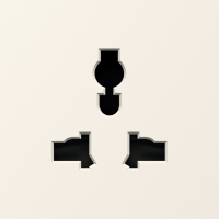 Накладка для  розетки мультистандарт,  со шторками 16A 250 В~,  матовый кремовый,  серия A07