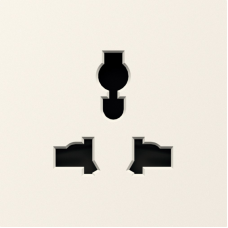 Накладка для  розетки мультистандарт,  со шторками 16A 250 В~,  матовый кремовый,  серия A07