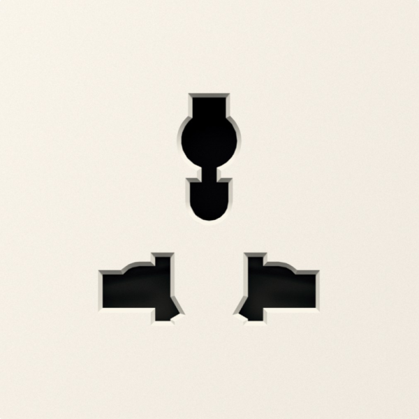 Накладка для  розетки мультистандарт,  со шторками 16A 250 В~,  матовый кремовый,  серия A07