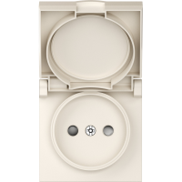 Накладка для розетки без заземления,  с крышкой,  16A 250 В~,  матовый кремовый,  серия A07