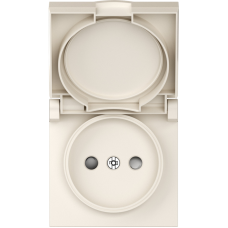 Накладка для розетки без заземления,  с крышкой,  16A 250 В~,  матовый кремовый,  серия A07