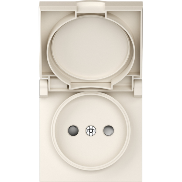 Накладка для розетки без заземления,  с крышкой,  16A 250 В~,  матовый кремовый,  серия A07