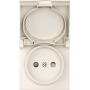 Накладка для розетки без заземления,  с крышкой,  16A 250 В~,  матовый кремовый,  серия A07