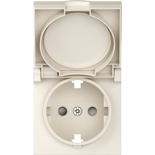 Накладка для розетки Schuko с заземлением,  с крышкой,  16A 250 В~,  матовый кремовый,  серия A07