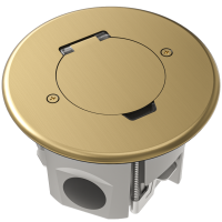 Лючок Surface 2 мод. (1 мод. 45х45 мм.),   круглый,  круглая крышка,  золото,  IP44,  (с уст. набором)