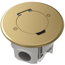 Лючок Surface 2 мод. (1 мод. 45х45 мм.),   круглый,  круглая крышка,  золото,  IP44,  (с уст. набором)