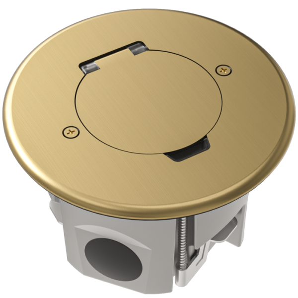 Лючок Surface 2 мод. (1 мод. 45х45 мм.),   круглый,  круглая крышка,  золото,  IP44,  (с уст. набором)