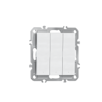 Выключатель 3-клавишный с подсветкой,  10 A 250 В,  глянцевый белый Donel A07