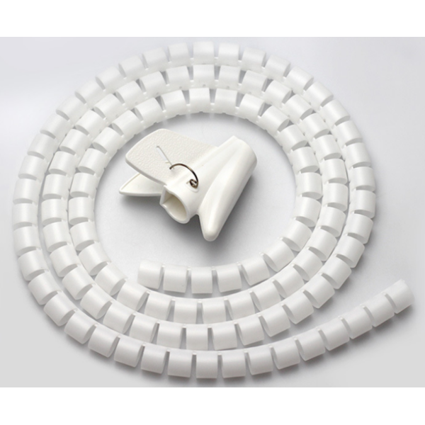 Пластиковый органайзер для кабеля,  диаметр 28мм,  длина 20м,  белый