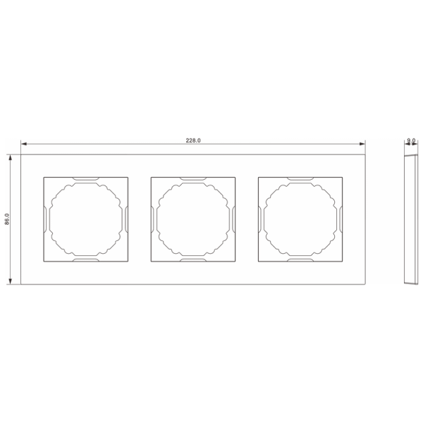 Рамка 3-я,  матовый кремовый,  серия A07