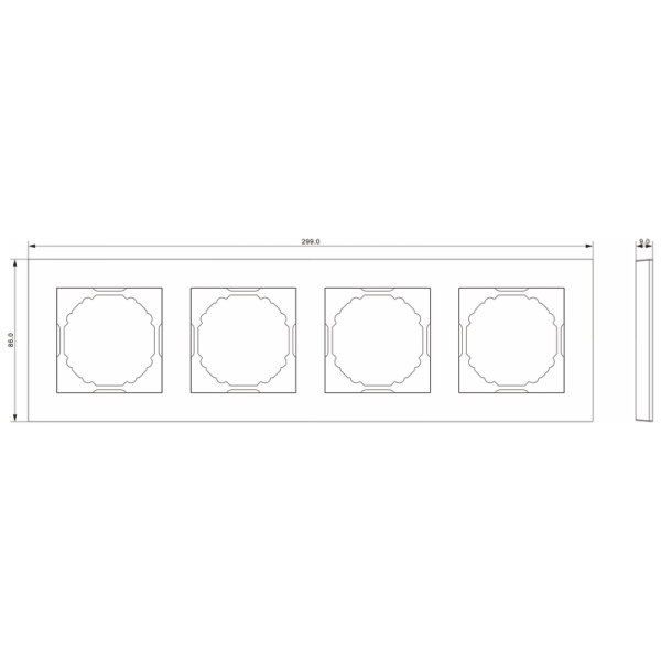 Рамка 4-я,  глянцевый белый,  серия A07