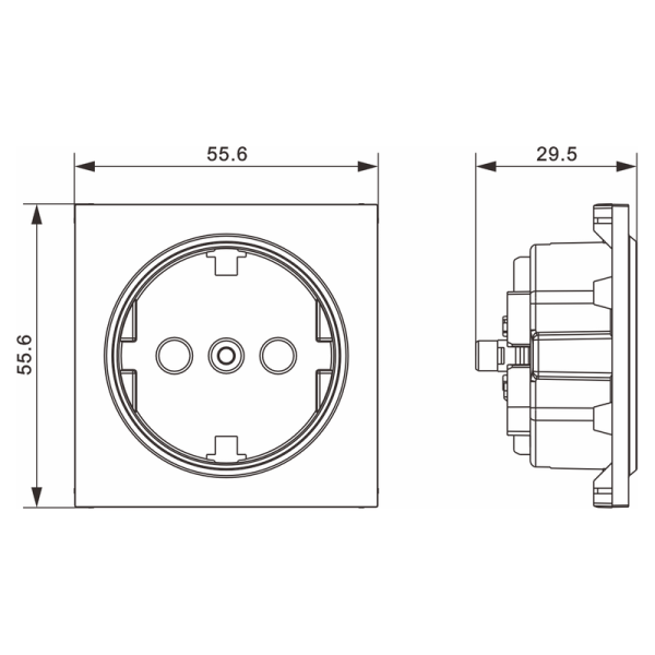 Накладка для розетки Schuko с заземлением,  со шторками 16A 250 В~, серия A07