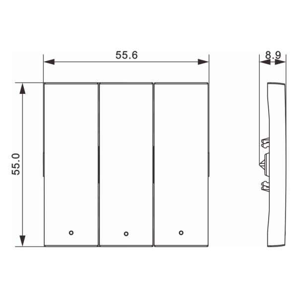 Клавиша 3-я с подсветкой,  матовый кашемир,  серия A07