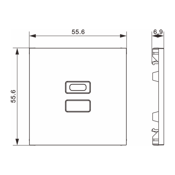 Накладка для розеток USB,  матовый титан,  серия A07