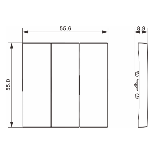 Клавиша 3-я,  матовый карбон,  серия A07
