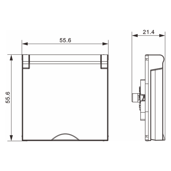 Накладка для розетки без заземления,  с крышкой,  16A 250 В~,  матовый кремовый,  серия A07