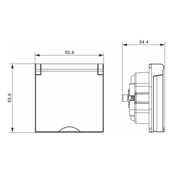 Накладка для розетки Schuko с заземлением,  с крышкой,  16A 250 В~,  матовый карбон,  серия A07