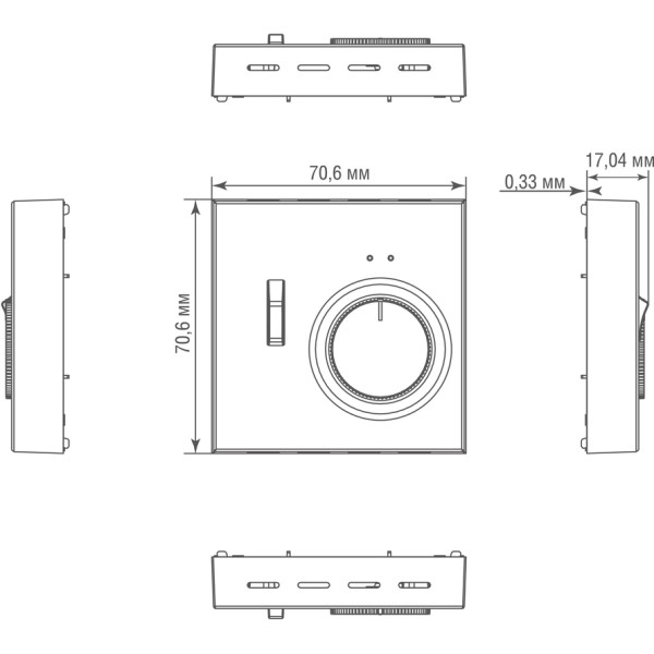 Накладка для регулятора температуры пола DTEF231,  латунь,  серия R98 METAL