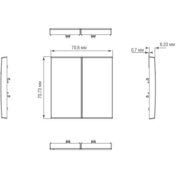 Клавиша 2-я,  латунь,  серия R98 METAL