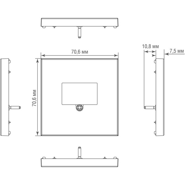 Накладка стандарта TAE для розеток USB,  HDMI,  Аудио,  матовое золото,  серия R98 METAL