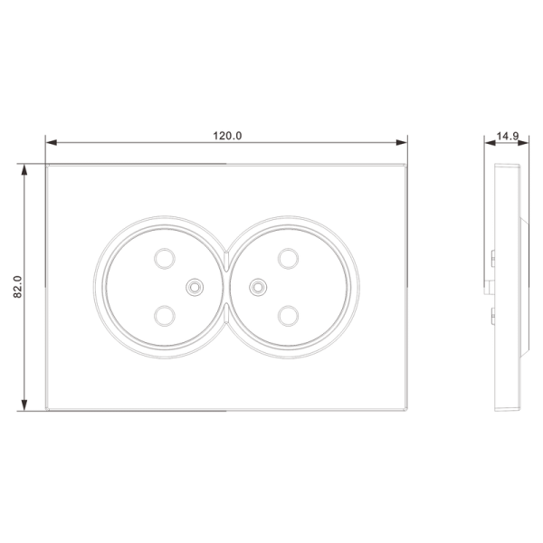 Накладка для розетки 2-й без заземления,  со шторками 16A 250 В~,  мокко,  серия S08
