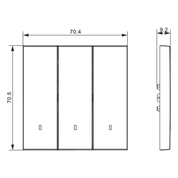 Клавиша 3-я с подсветкой,  слоновая кость,  серия S08