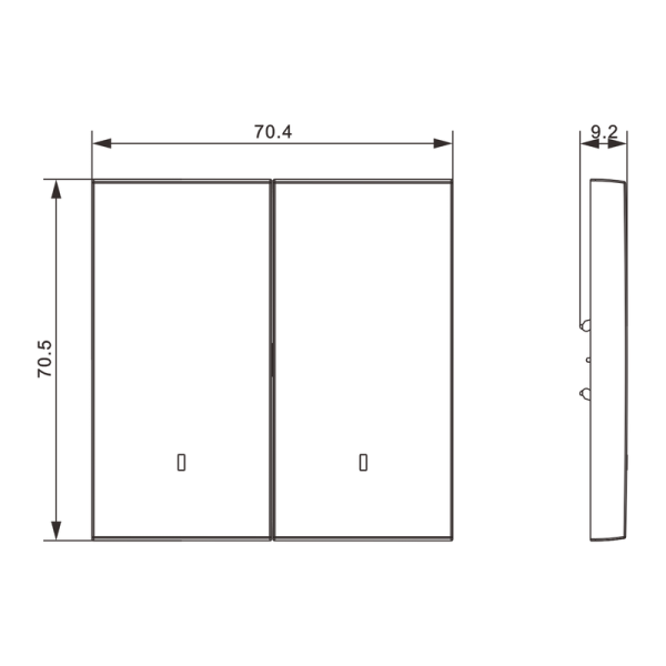 Клавиша 2-я с подсветкой,  глянцевый белый,  серия S08