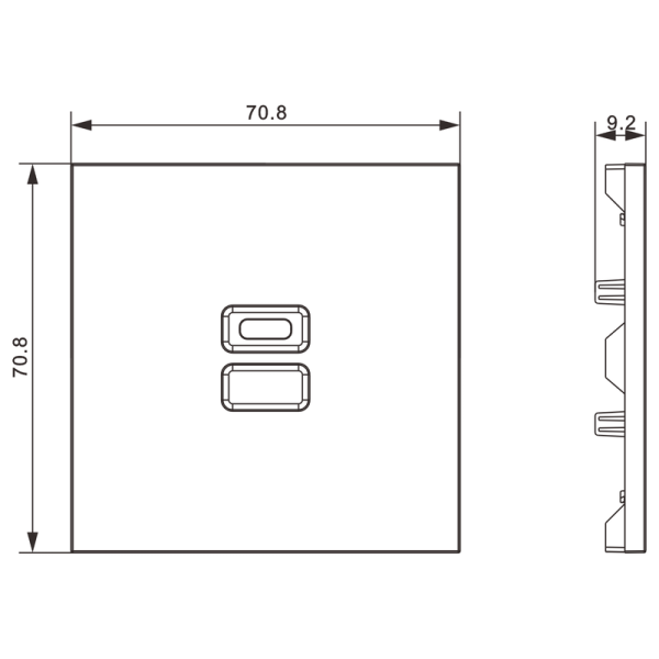 Накладка для розеток USB,  шампань,  серия S08