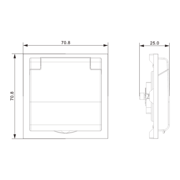 Накладка для розетки без заземления,  с крышкой,  16A 250 В~,  матовый белый,  серия S08