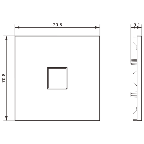 Накладка 1-я для розеток RJ45, TV, SAT,  черный графит,  серия S08