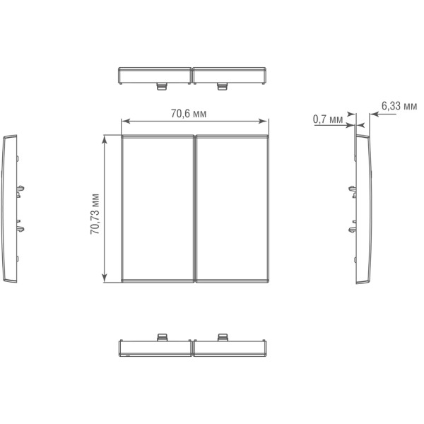 Клавиша 2-я,  благородная сталь,  серия R98 METAL