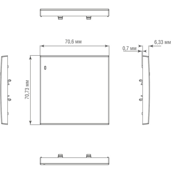 Клавиша 1-я с подсветкой,  никель,  серия R98 METAL