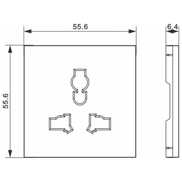 Накладка для  розетки мультистандарт,  со шторками 16A 250 В~,  матовый титан,  серия A07