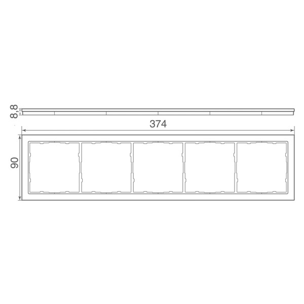 Рамка 5-я стекло кашемир,  серия R98 Glass