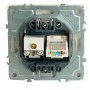 Розетка TV + компьютерная RJ-45 (механизм), STEKKER, серия Эмили, RST00-5106-01, белый фарфор, soft touch  49872