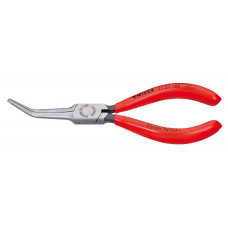 Длинногубцы, острые плоские губки 55 мм под 45°, L-160 мм, чёрные, обливные рукоятки (KNIPEX)