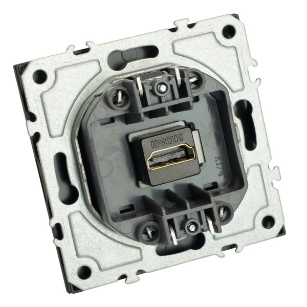 Розетка HDMI 2.0 Type A (механизм), серия Эмили, STEKKER, RST00-5118-10, платиново-серый, soft touch 50170