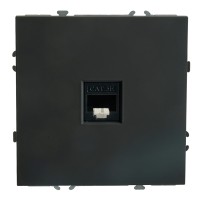 Розетка компьютерная 1-местная RJ-45 (механизм), STEKKER, серия Эмили, RST00-5117-05, черный уголь, soft touch  49847