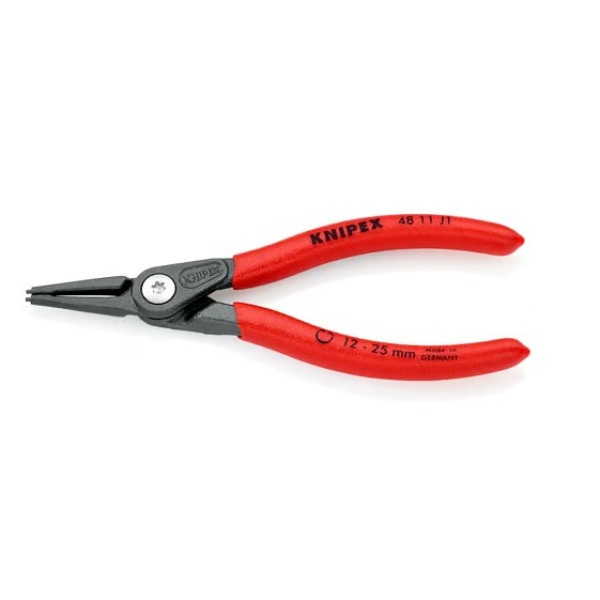 Щипцы прецизионные для внутренних стопорных колец, прямые губки, L-140 мм, Cr-V, чёрные, (KNIPEX)