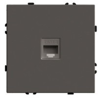 Розетка компьютерная 1-местная RJ-45 (механизм), STEKKER, серия Эмили, RST00-5117-09, антрацит, soft touch 49925