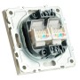 Розетка компьютерная 2-местная RJ-45 (механизм), STEKKER,  серия Эмили, RST00-5111-01, белый фарфор, soft touch  49874